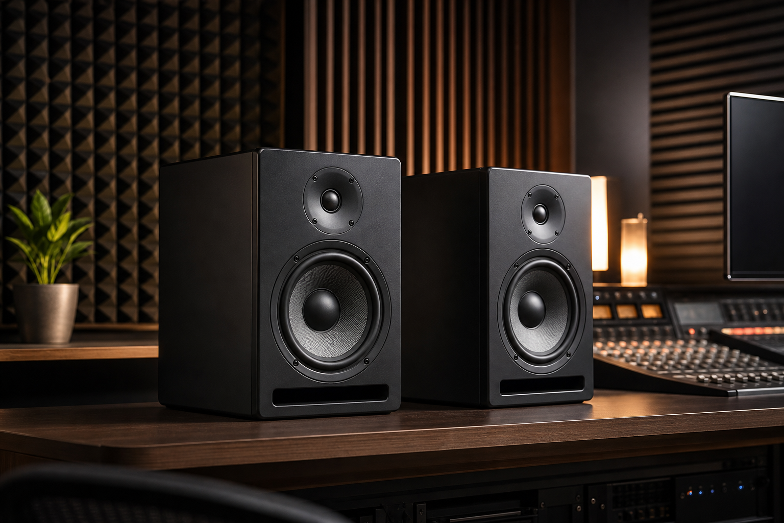 Enceintes de monitoring dans une salle traitée acoustiquement